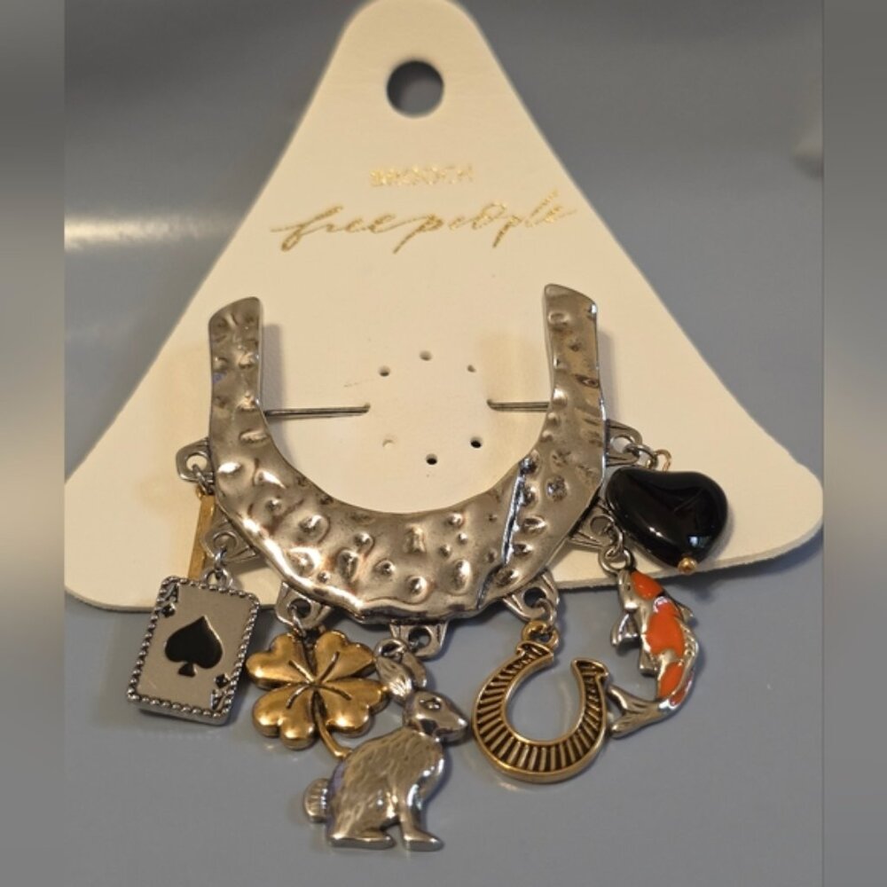 Free People Silver Charming Darling Brooch NWT